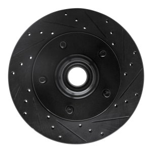 Ford E-150 Club Wagon Brake Rotor (1) - Front Right - R1 Concepts - Drilled & Slotted - Black - `94-`03